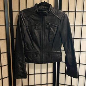 Blanc Noir black leather jacket size small